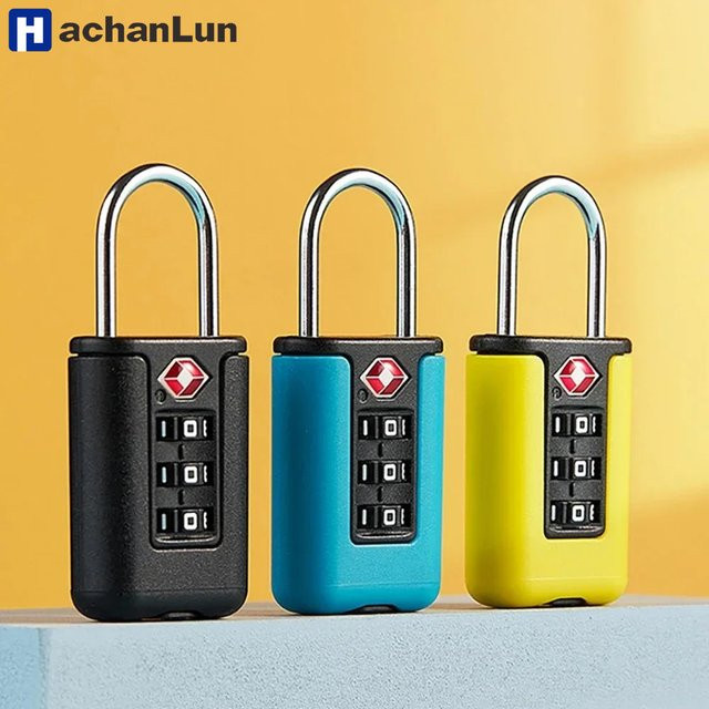 HACHANLUN 3-stelliges Zahlenschloss für Reisegepäck in Schwarz mit austauschbarem Passwort und Kontrastdesign - Bild 1