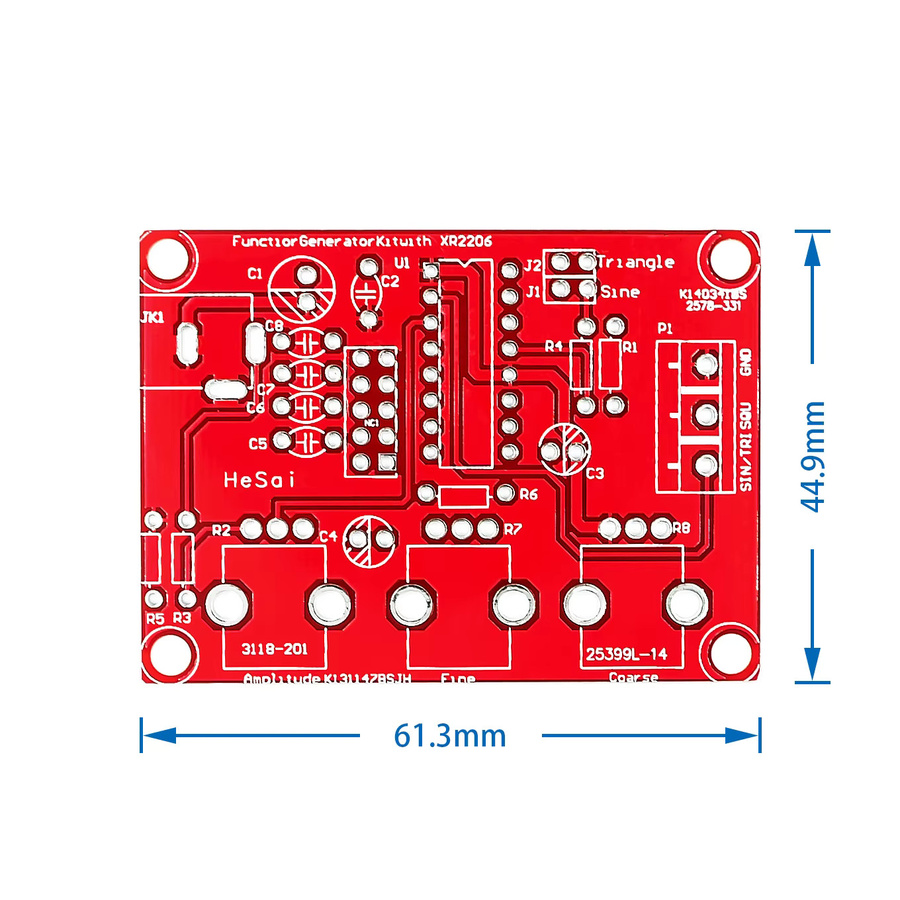 STJF XR2206 DIY Funktionssignalgenerator Kit für 1 Hz bis 1 MHz mit Sinus, Dreieck und Quadrat Ausgang sowie einstellbarer Frequenz und Amplitude - Bild 2