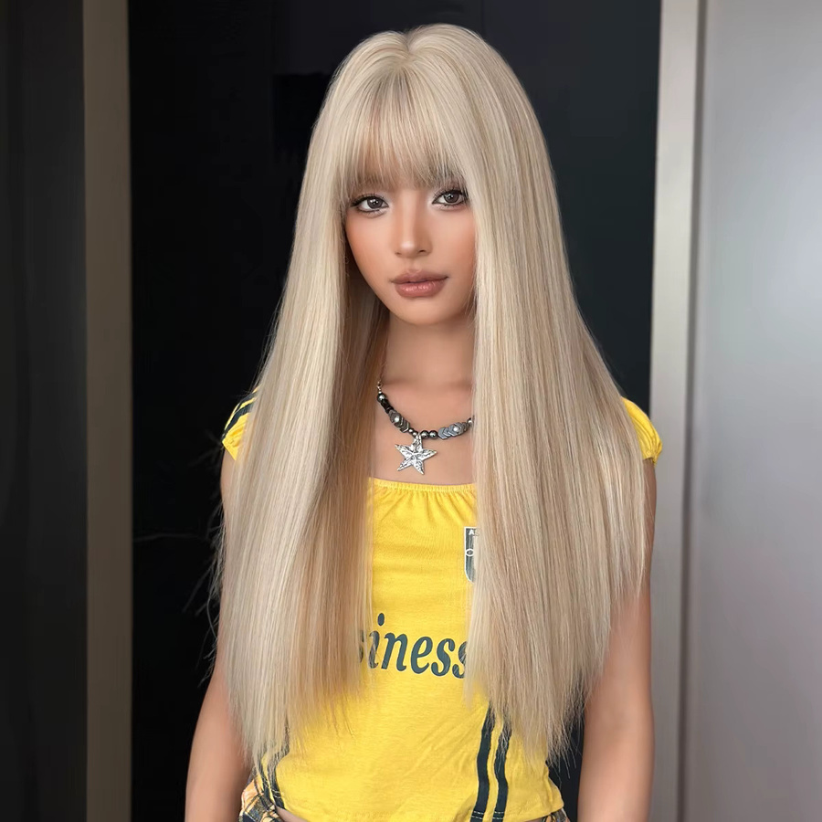 7JHH WIGS Perücke, aschblonde, glatte Haare, Damen - Bild 2