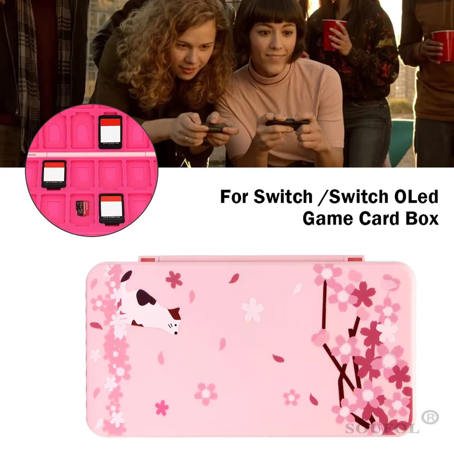 MBCHIPSTAR 24-in-1 Magnetische Spielkarten-Aufbewahrungshülle im Cartoon-Design für Nintendo Switch, OLED und Lite sowie TF und SD-Karten - Bild 2