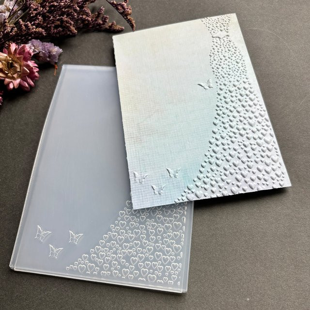 3D geprägter Kunststoff-Ordner mit Schmetterlings- und Blumen-Design für DIY Scrapbook und Kartenherstellung - Bild 1