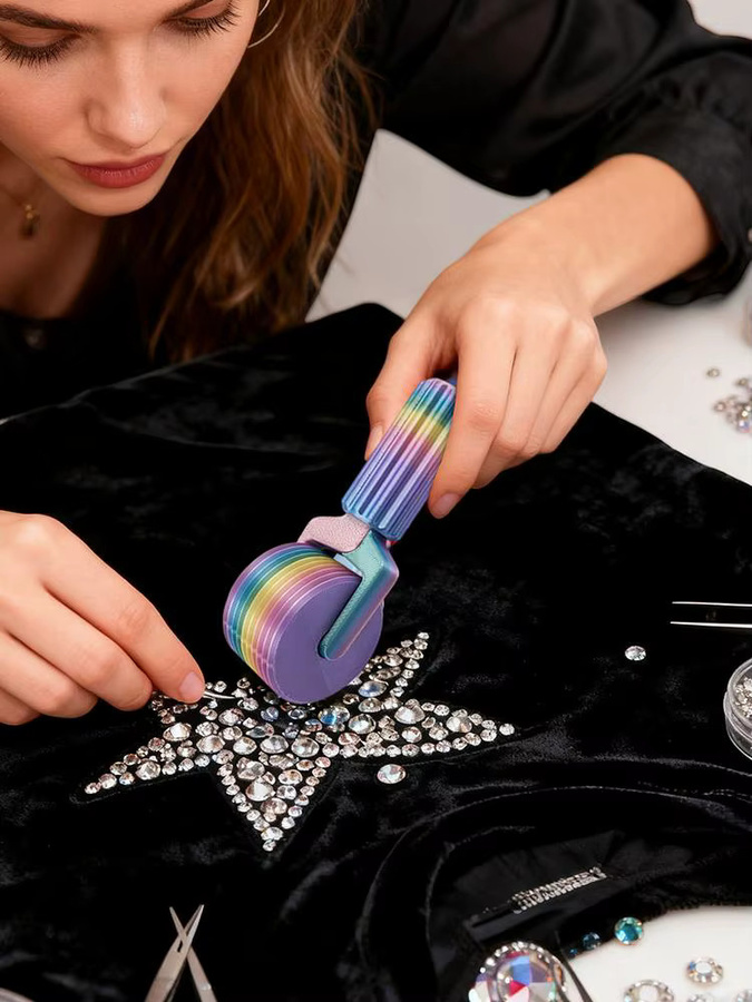 Gem Art Presswalze für DIY-Diamantmalerei und Strass-Bastelarbeiten, abnehmbar, weiß/mehrfarbig - Bild 5