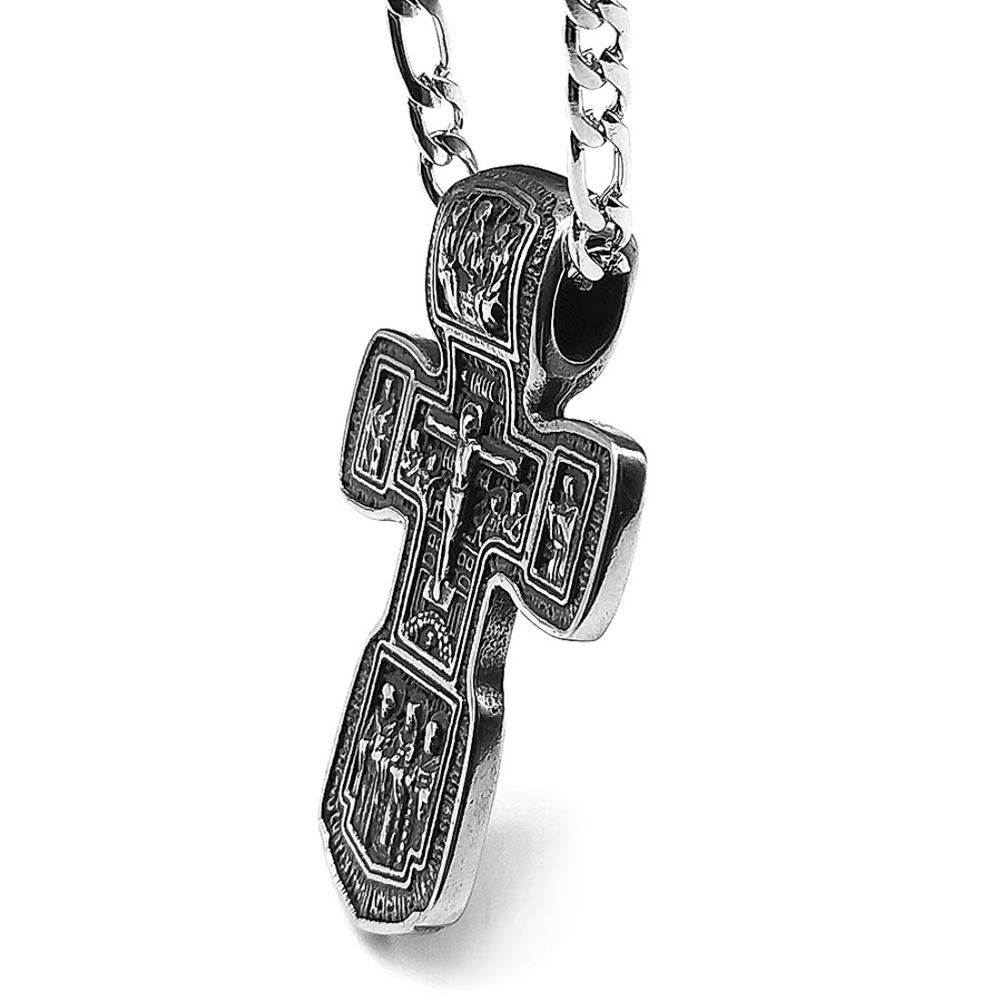JYTF Halskette Jesus Kruzifix, Edelstahl, Silber, Unisex, Vintage - Bild 2