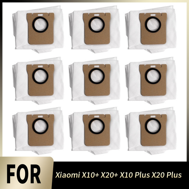 WINDNINJA Staubbeutel aus Vliesstoff in Weiß als auslaufsicherer Einweg-Ersatz für Xiaomi Robot Vacuum X10+ X20+ X10 Plus X20 Plus Zubehör - Bild 1