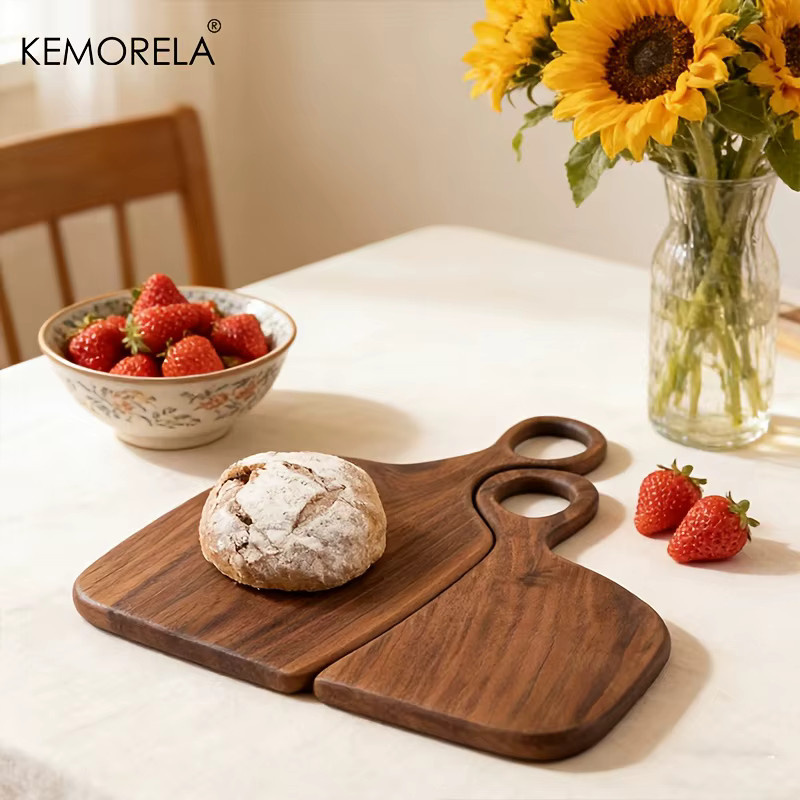 KEMORELA Schneidebrett aus Akazienholz in Braun, rechteckiges Holzbrett mit Aufhängelöchern für Küche und Backen - Bild 4
