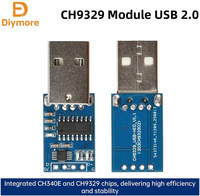 diymore CH340E CH9329 USB 2.0 zu USB-HID Tastatur Modul in Blau - Bild 1