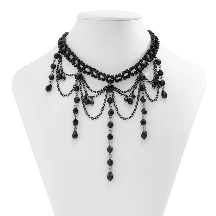 PuRui Halskette, Schwarz, Perle, Kristall, Damen - Bild 3