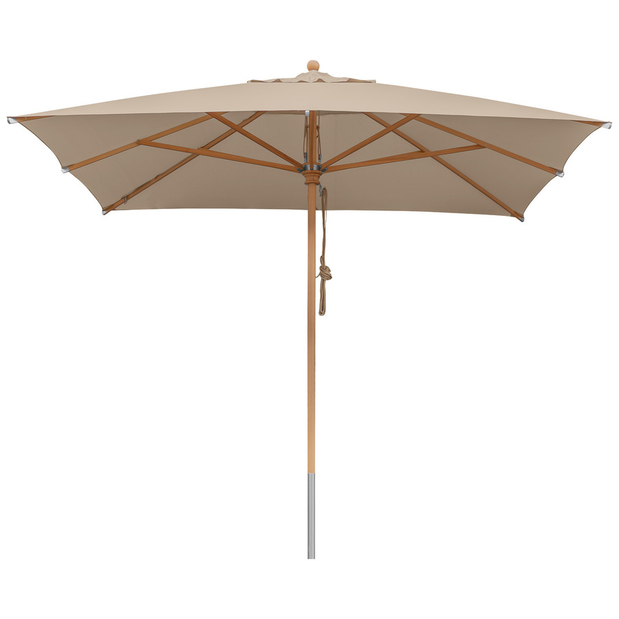 Anndora Sonnenschirm Dark Natural eckig mit Buche-Stamm und UV-Schutz, Farbe: Braun/Beige, B/T/H: 300 x 300 x 300 cm - Bild 1