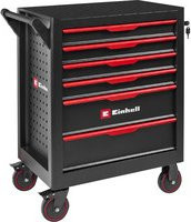 Einhell Werkstattwagen aus Stahl mit 6 Schubladen in Schwarz-Rot, rollbar - Bild 1