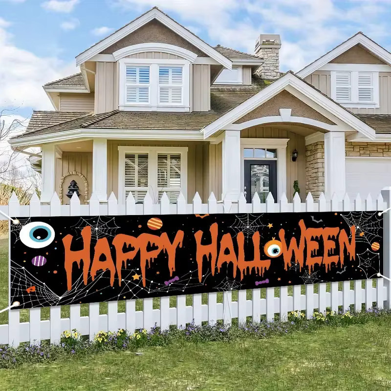 VIKAMA Halloween-Banner in Schwarz und Multicolour, dekoratives Hängebanner für Außenbereich und Innenhöfe, B/H: 200 x 40 cm - Bild 3
