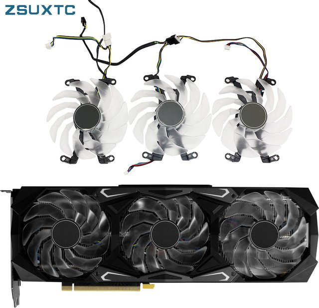 GALAX Ersatzlüfter für RTX 3080 Ti 3080 3090 SG Grafikkarten, 90 mm, 4PIN, Weiß - Bild 1