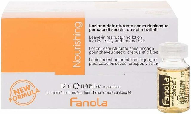 Fanola Balsam Ampullen, Keratin, Leinöl, 12x12 ml, für trockenes und strapaziertes Haar - Bild 1
