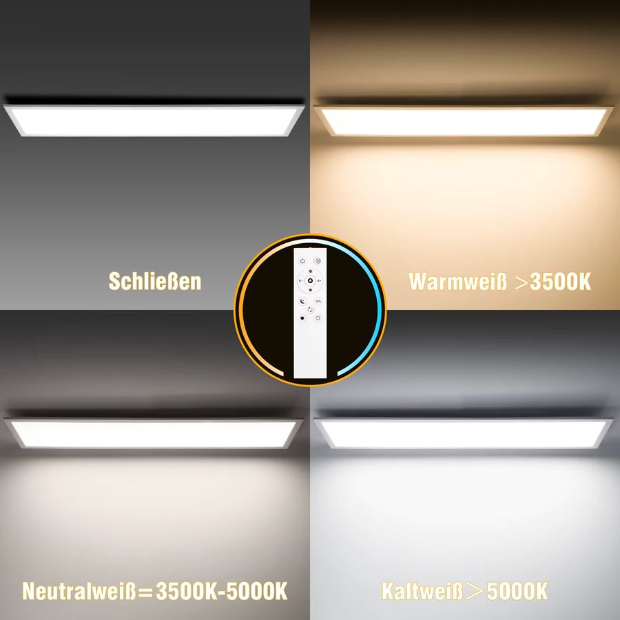 Oraymin LED-Deckenleuchte dimmbar mit Fernbedienung, B/H: 100 x 25 cm, 30 W, 3300 lm, integrierte LED für Wohnzimmer und Schlafzimmer - Bild 2