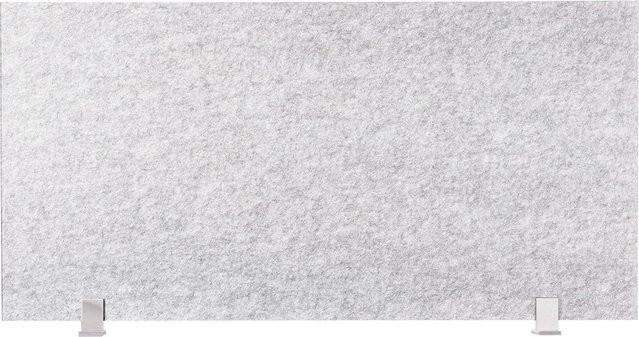 Modernes Schreibtisch-Set desktopz mit Standfuss in Lichtgrau, B/T/H: 100 x 50 x 2,5 cm - Bild 1
