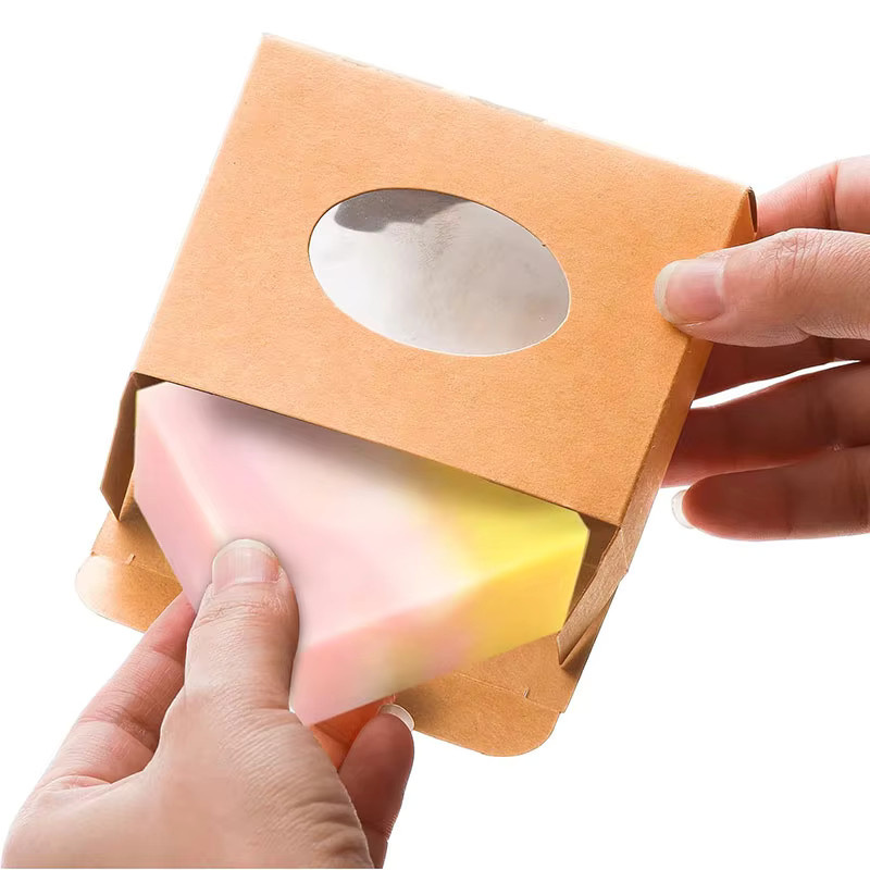 Mini-Kraftpapierboxen mit Fenster in Braun für Seifen, Süßigkeiten und Bäckerei-Produkte - Bild 3