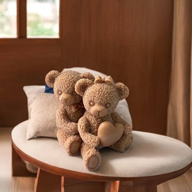 3D Teddybär Silikonform für Duftkerzen und DIY-Projekte aus Harz oder Gips - Bild 1