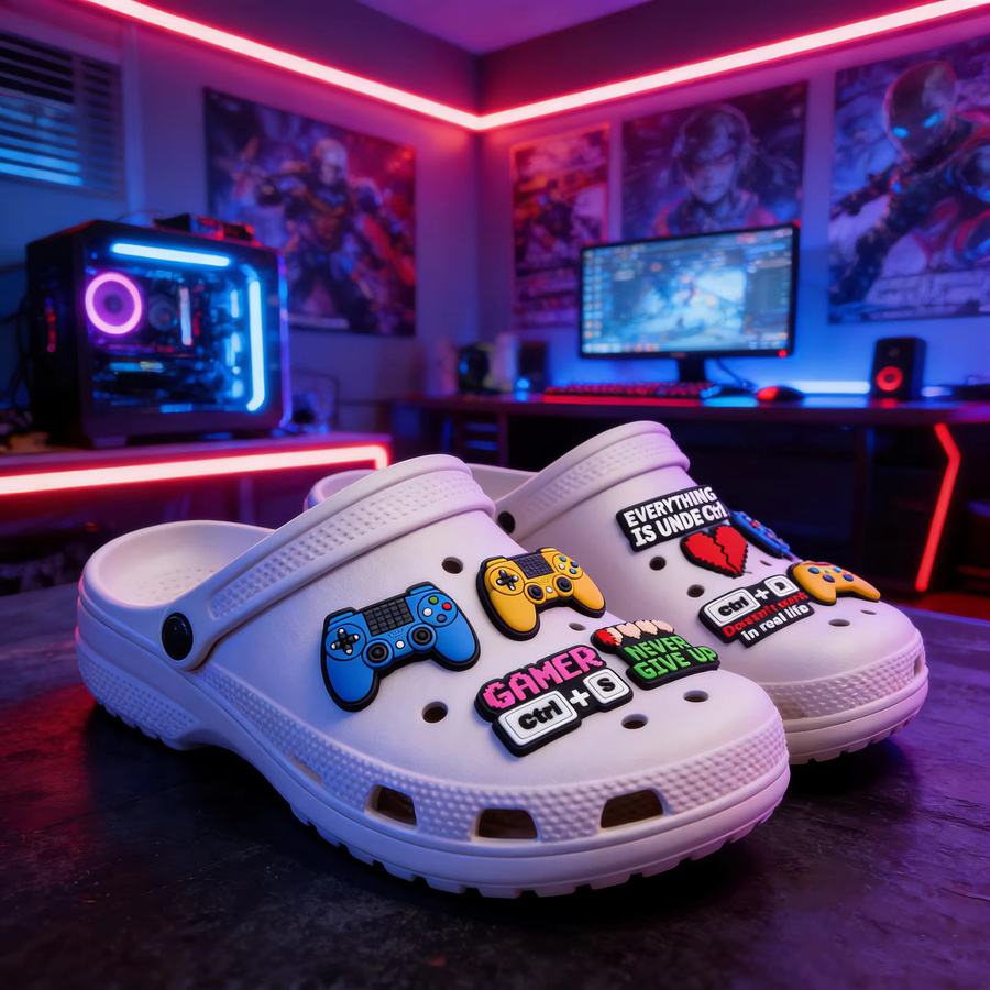 Lanxi League Schuh-Charms, Cartoon Gamepad-Serie, PVC - Bild 2