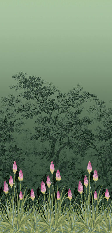 Little Greene Tapete Upper Brook Street Night Garden in Grün mit floralem Vintage-Design und botanischem Muster aus Vlies - Bild 2