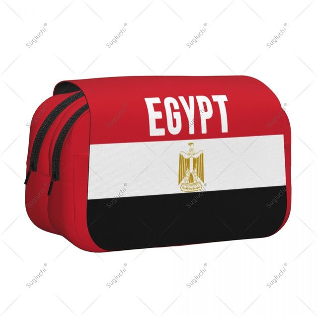 Federmäppchen mit 3D-Ägypten-Flagge aus doppellagigem Oxford-Polyester in Multicolour zur Aufbewahrung von Schreibwaren - Bild 1