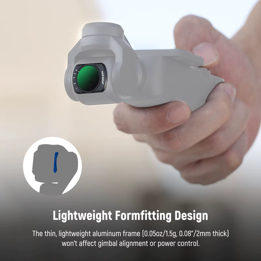 NEEWER Magnetisches ND-Filterset für DJI Osmo Pocket 3 mit variablem ND2-32 Filter - Bild 4