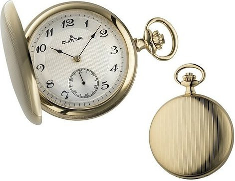 Dugena Analoguhr, Handaufzug, Messing, Weiß, 47 mm, Herren - Bild 1