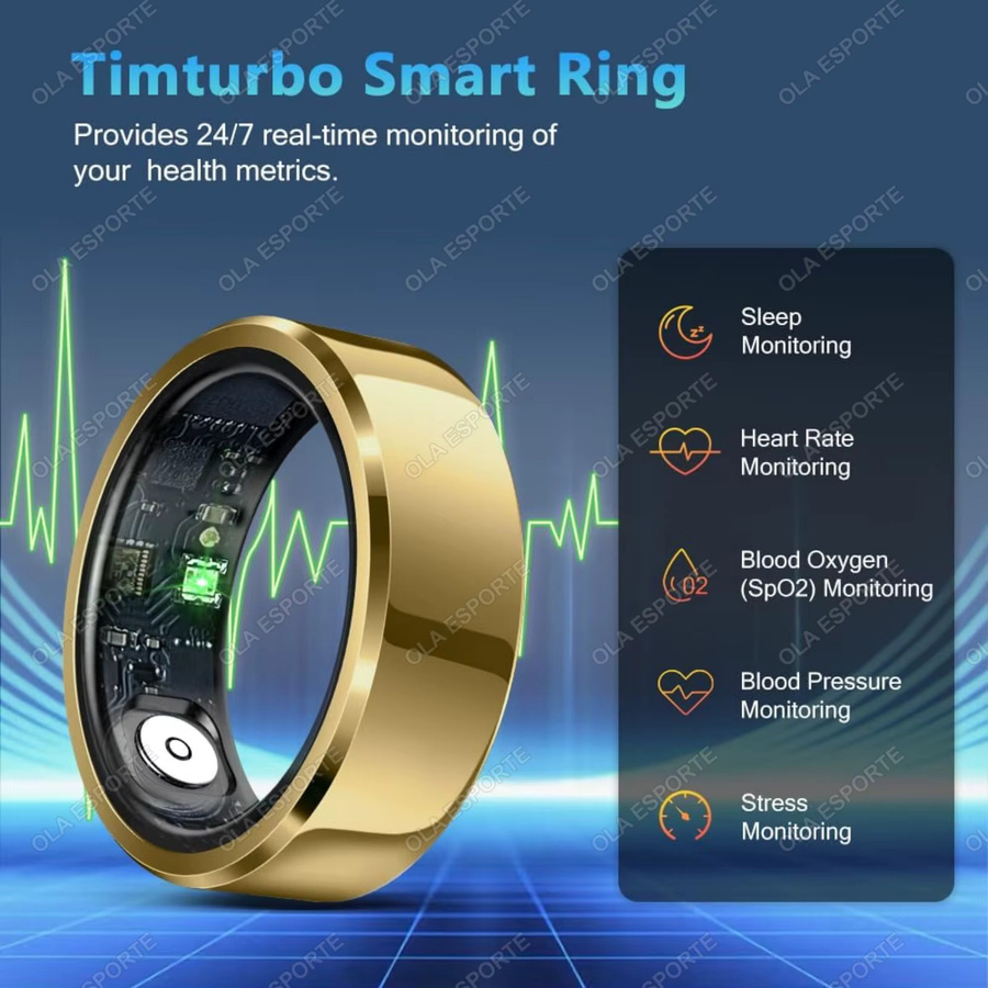 Ola Esporte R11C Smart Ring in Schwarz für Damen und Herren mit Gestensteuerung, Kamera, Herzfrequenzmessung, Blutdruckmessung und Schlafüberwachung, kompatibel mit Android und iOS - Bild 5