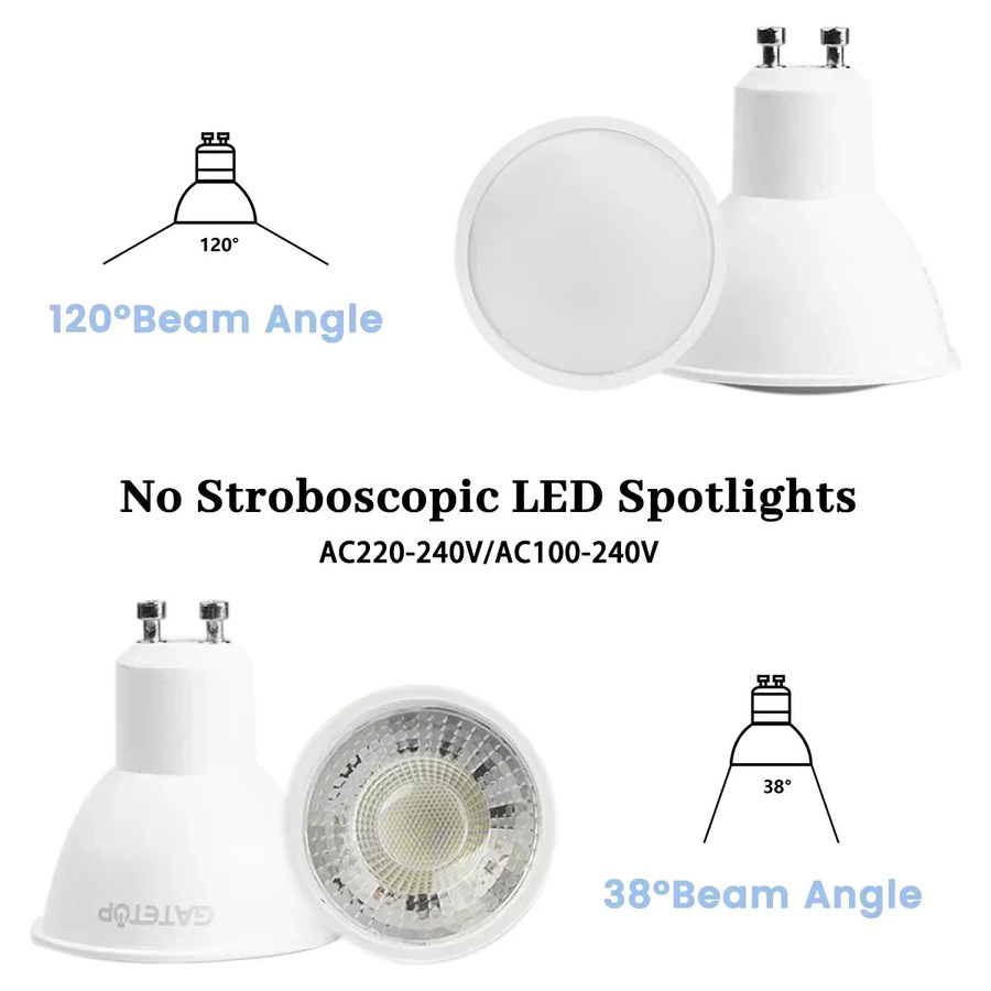 10er Set LED Strahler Birnen GU10 mit 8W und 120/38 Grad Abstrahlwinkel in Weiß - Bild 2