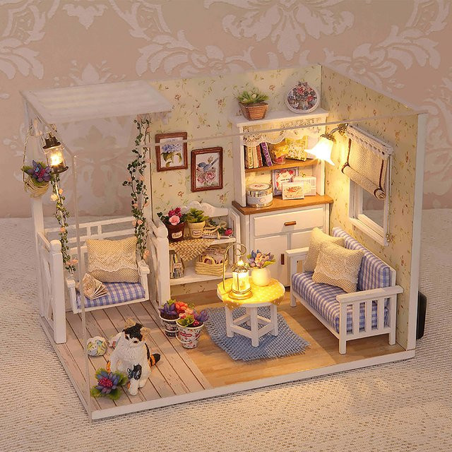 zuuton Kätzchen Mini Puppenhaus, 3D Puzzle, Holz, Bausatz - Bild 1