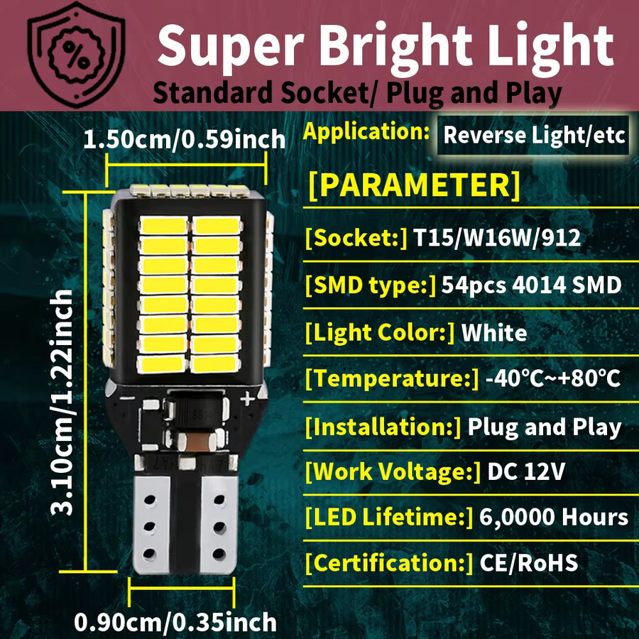 Neallor 2er Set LED Canbus Rückfahrscheinwerfer W16W T15 921 912 für Kia Sportage Rio 3 4 Sorento Ceed Stonic Soul Picanto - Bild 2
