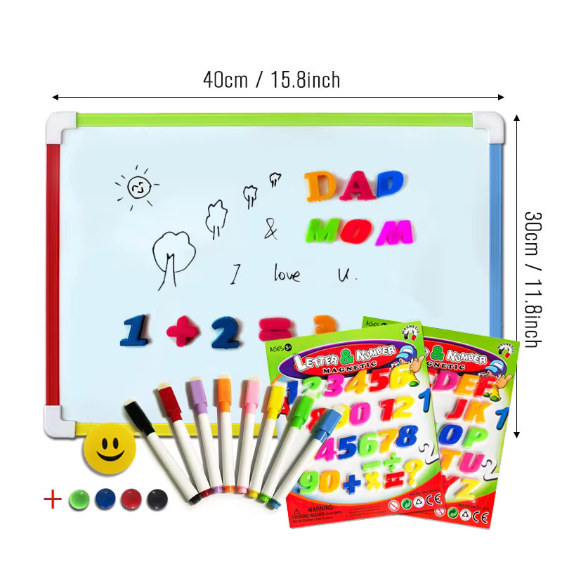 Magnetisches Kinder-Whiteboard von XD-TOPQC in Weiß mit Zahlenmagneten und Radiergummi für Vorschulkinder - Bild 2