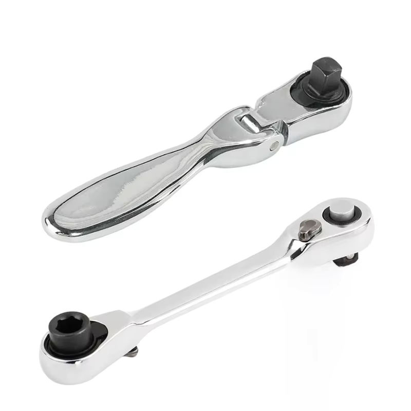 LIXIU Mini-Ratschenschlüssel-Set 1/4 Zoll mit 72 Zähnen, 2-in-1 Doppelkopf-Schraubendreher und Stangenratsche, Farbe: Silber - Bild 6