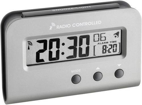 TFA Dostmann Funk Wecker Digital Silber - Bild 1