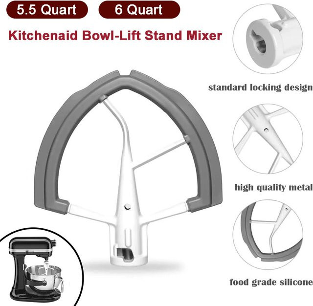 KitchenAid Flex Edge Beater für 5,5/6 Quart Bowl-Lift Standmixer, Flexibler Flachrührer als Zubehör - Bild 1