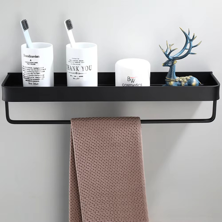 Fooke Wandregal aus Aluminium in Schwarz Matt für Badezimmer und Küche - Bild 2