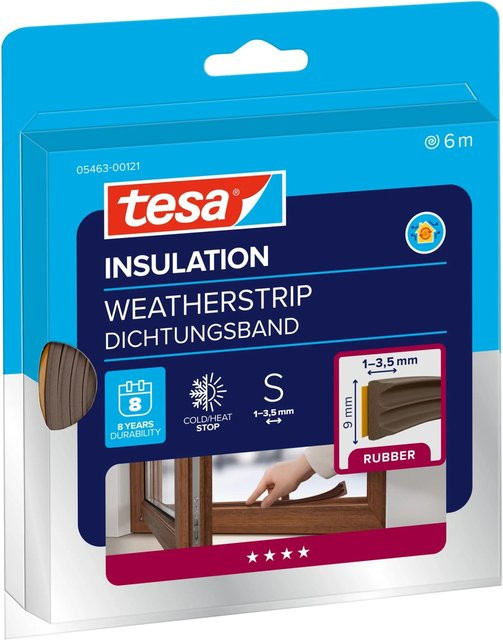 tesamoll 5463 E-Profil Gummidichtung aus EPDM-Kautschuk selbstklebend braun 6 m x 9 mm - Bild 1