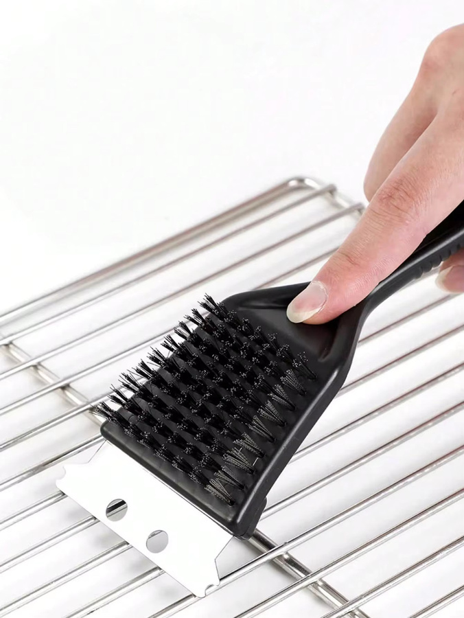 Reinigungsbürste aus schwarzem Edelstahl für Grillgitter und Haushalt - Bild 2
