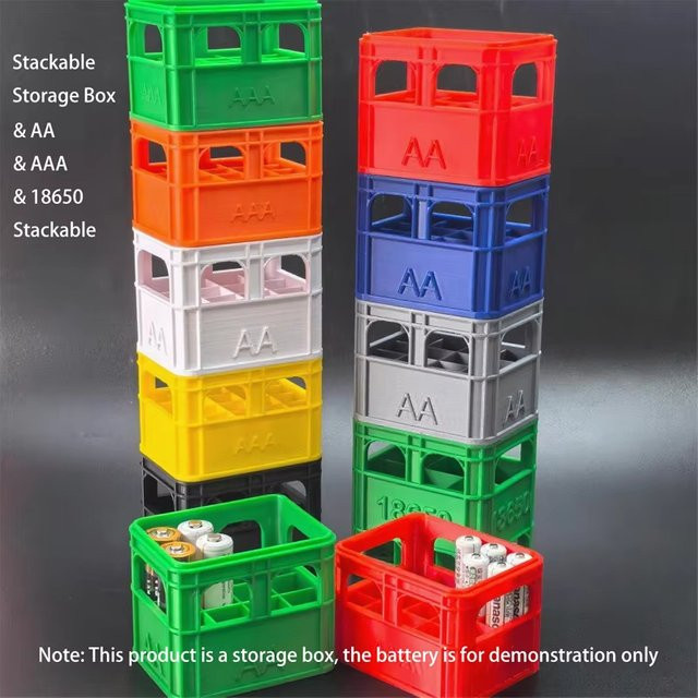 AA&AAA Batterie Aufbewahrungsbox Organizer in Schwarz im Bierbox-Stil stapelbar - Bild 1