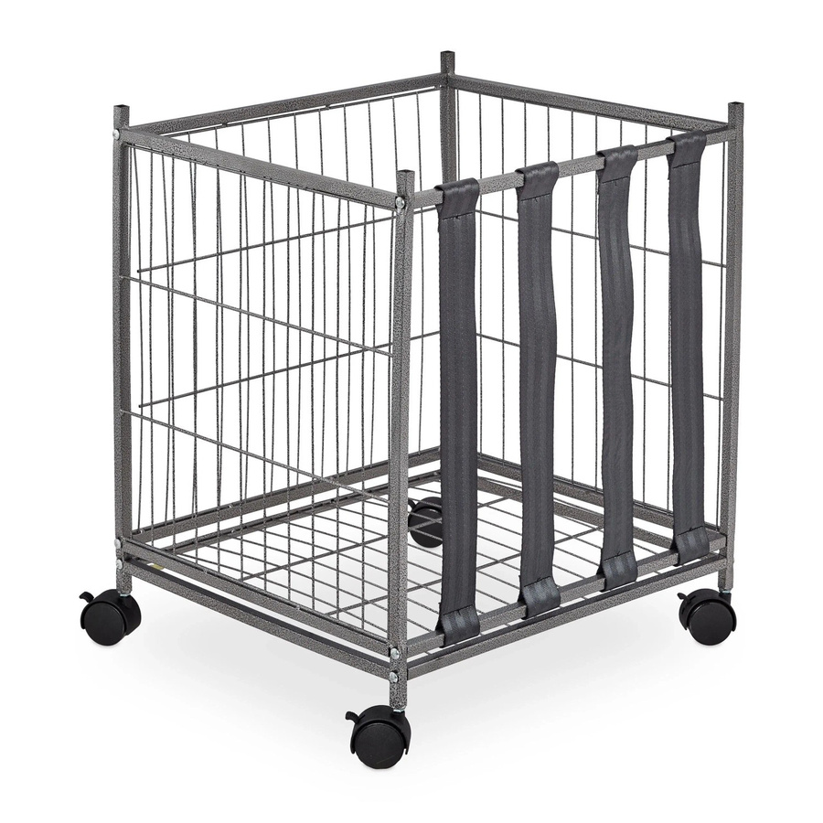 Relaxdays Ballwagen aus Stahl in Grau mit Rollen und Feststellbremse B: 60 cm, T: 50 cm, H: 45 cm - Bild 2