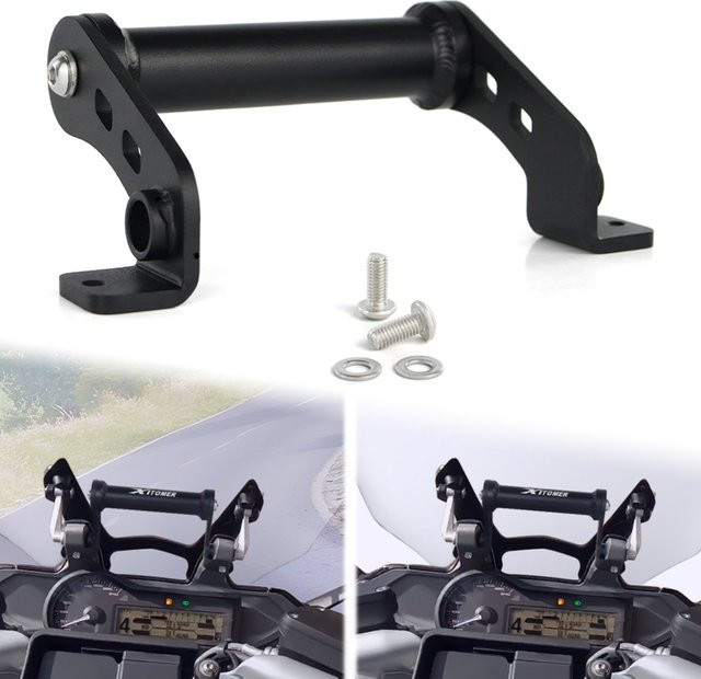 XITOMER Motorrad Handyhalterung für BMW R1200RS 2014-2018, Aluminium GPS Navigationshalterung in Schwarz - Bild 1
