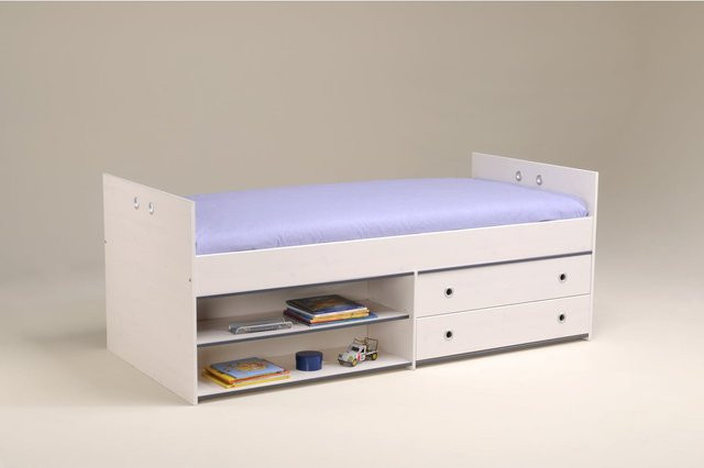 Parisot Einzelbett Smoozy 5 mit Stauraum in Weiß, B/T/H: 95 x 203 x 80 cm - Bild 1