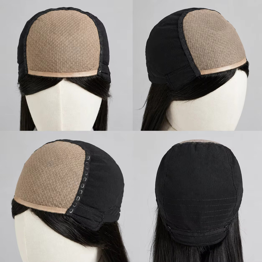 OEMG Echthaar-Perücke für Damen, glattes Haar, 180% Dichte - Bild 4