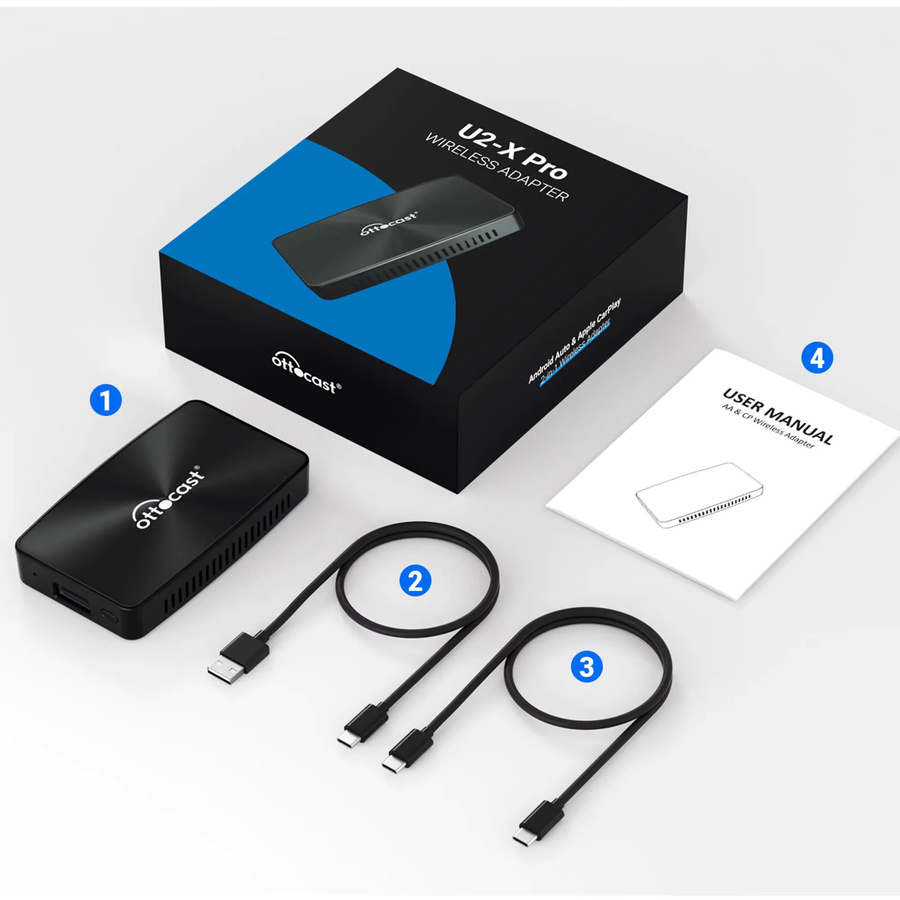 OTTOCAST U2 X PRO Wireless CarPlay und Android Auto Adapter 2 in 1 Smart Box in Schwarz für Toyota und KIA - Bild 7