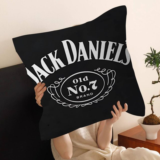 Jack Daniels Logo Kissenbezug von JMG Clothing in Schwarz, B/B/H: 50 x 50 x 0 cm - Bild 1