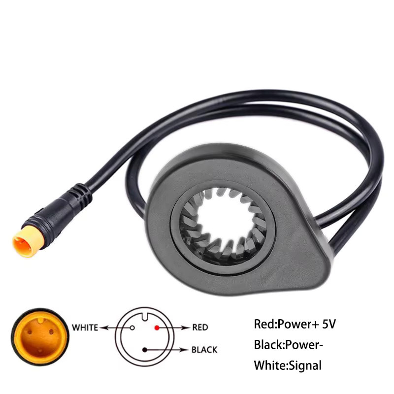 FOCAN 2er-Set E-Bike Leistungs- und Geschwindigkeitssensor mit 12 Magneten, linker Dual-Hall-Antriebsassistentensensor für Elektrofahrrad-Pedalteile, Schwarz - Bild 2