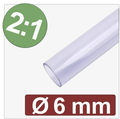 Quadrios Schrumpfschlauch ohne Kleber Transparent 6mm 3mm Schrumpfrate 2:1 Meterware - Bild 1