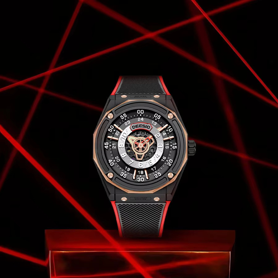 Deesio Armbanduhr, Automatik, Edelstahl, Saphirglas, Silikon, Herren - Bild 3