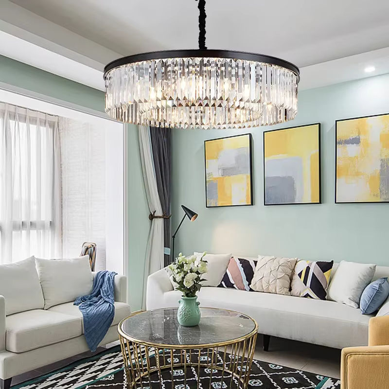 TAONUANSHU Nordische Designer Luxus LED Kristall Pendelleuchte in Schwarz und Transparent für Wohnzimmer und Schlafzimmer - Bild 2