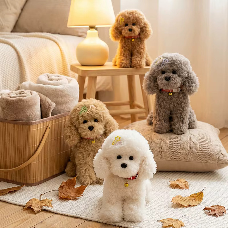 GDzaccly Teddyhund Plüschpuppe, Sitzender Hund mit Halsband, Braun - Bild 3
