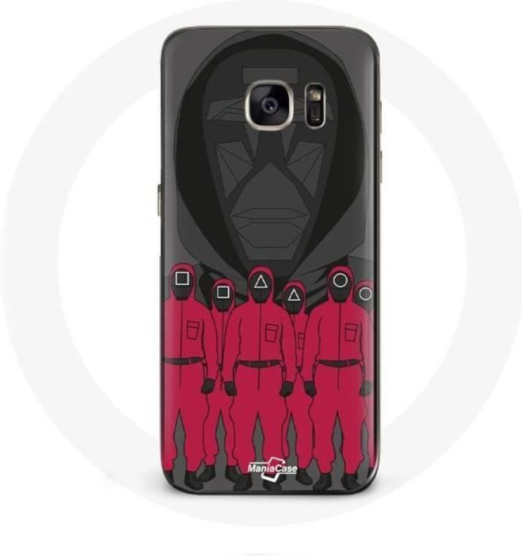 Samsung Galaxy S6 Schutzhülle CAPACHEAP mit Squid Game Poster Masken Design in Mehrfarbig - Bild 1