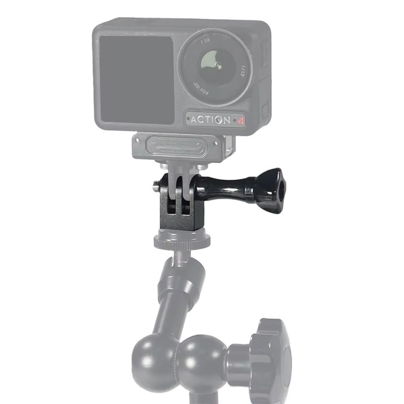 XT-XINTE Mini-Stativ-Adapter mit 1/4 Zoll Loch und M5-Schraube in Schwarz für GoPro, Insta360, Osmo Action und Selfie Sticks - Bild 3